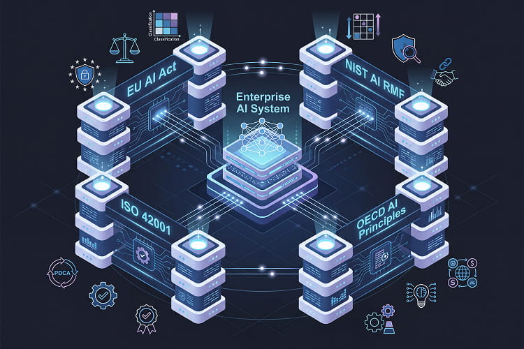 ISO 42001 vs NIST AI RMF vs EU AI Act vs OECD AI Principles
Which Framework Should Your Company Actually Use?